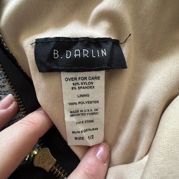 B Darlin Cocktail Dress Sixe 1/2 Black Lace - Picture 11 of 11